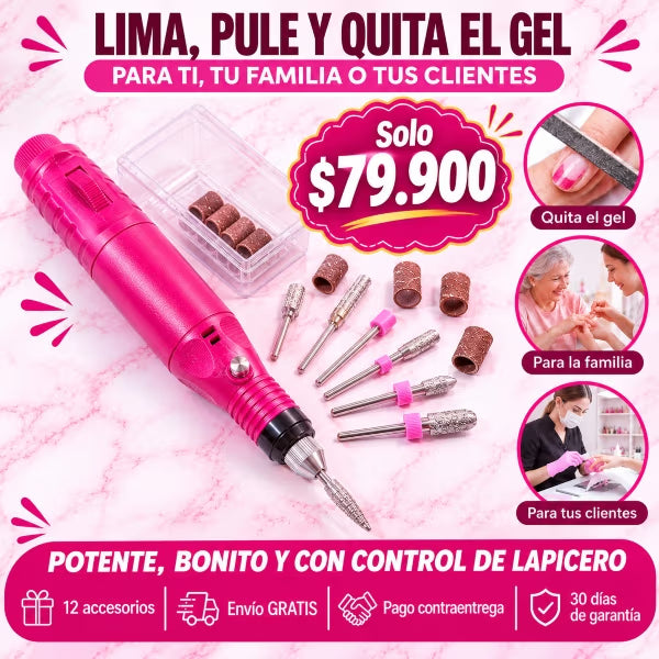 Kit Pulidor De Uñas Eléctrico Removedor