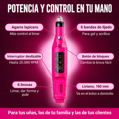 Kit Pulidor De Uñas Eléctrico Removedor